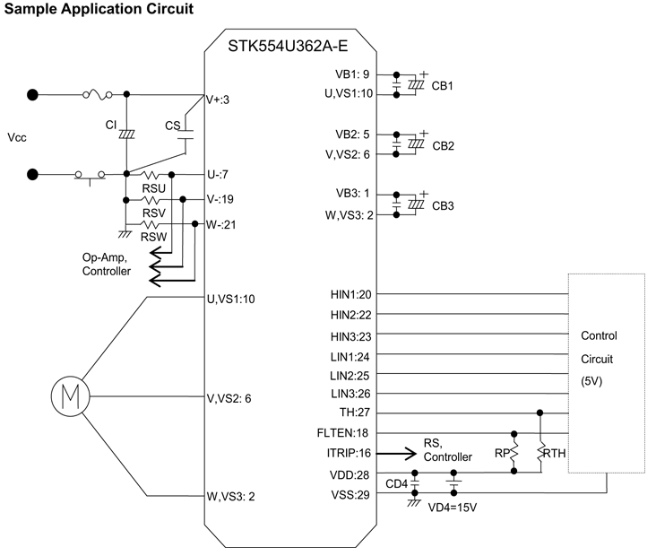 STK554U362A-E 智能功率模块（IPM） 600 V 10 A.