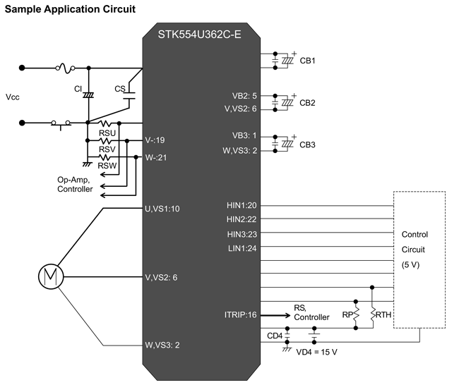 STK554U362C-E 智能功率模块（IPM） 600 V 10 A.
