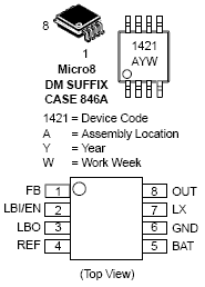 NCP1421 升压转换器 同步矩形 PFM DC-DC 600 mA 具有真正截止和环杀手