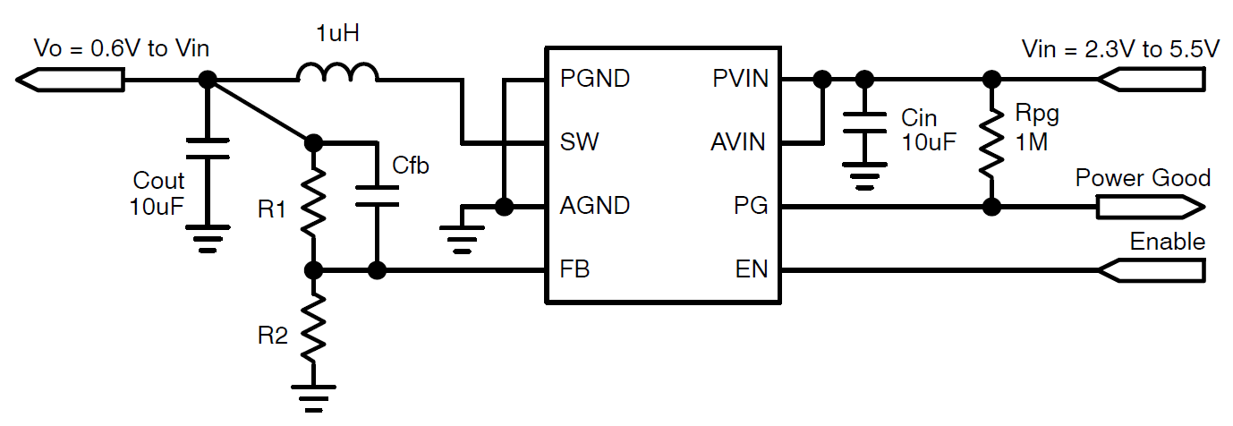 NCV6334 3.0 MHz 2.0 A PFM / PWM同步降压转换器 具有良好的功率