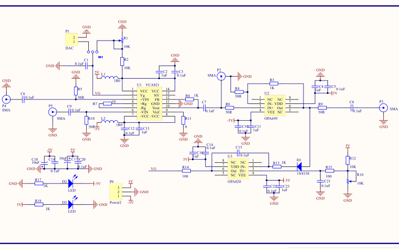 <b class='flag-5'>VCA</b>821<b class='flag-5'>壓</b>控增益<b class='flag-5'>放大器</b>的電路原理圖免費下載