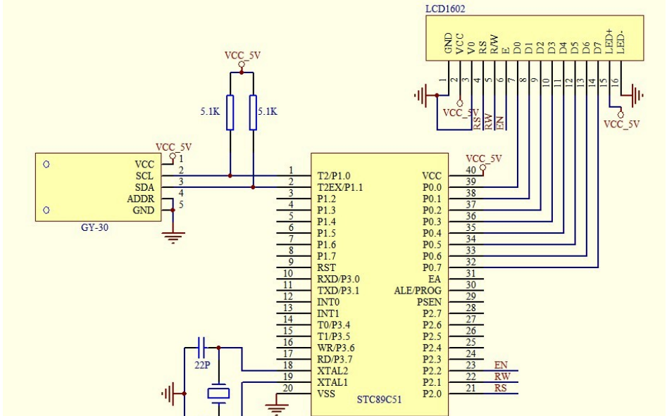 STC89C51单片机应用<b class='flag-5'>BH1750</b><b class='flag-5'>光照度</b><b class='flag-5'>传感器</b>的电路图免费下载