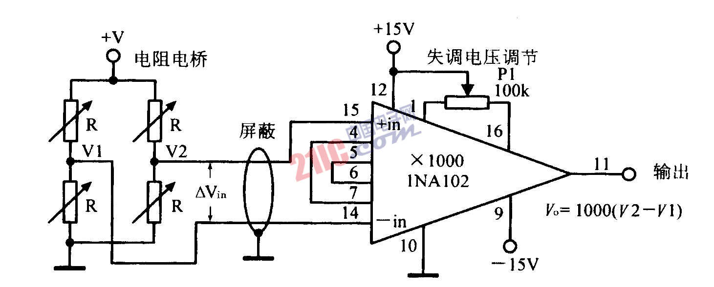 请问有电阻电桥放大电路图吗?