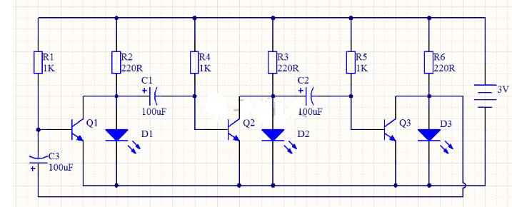 循環(huán)LED彩燈電路工作過(guò)程