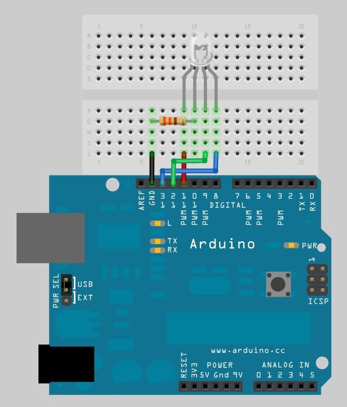 怎样用Arduino使RGB随机闪烁不同的颜色