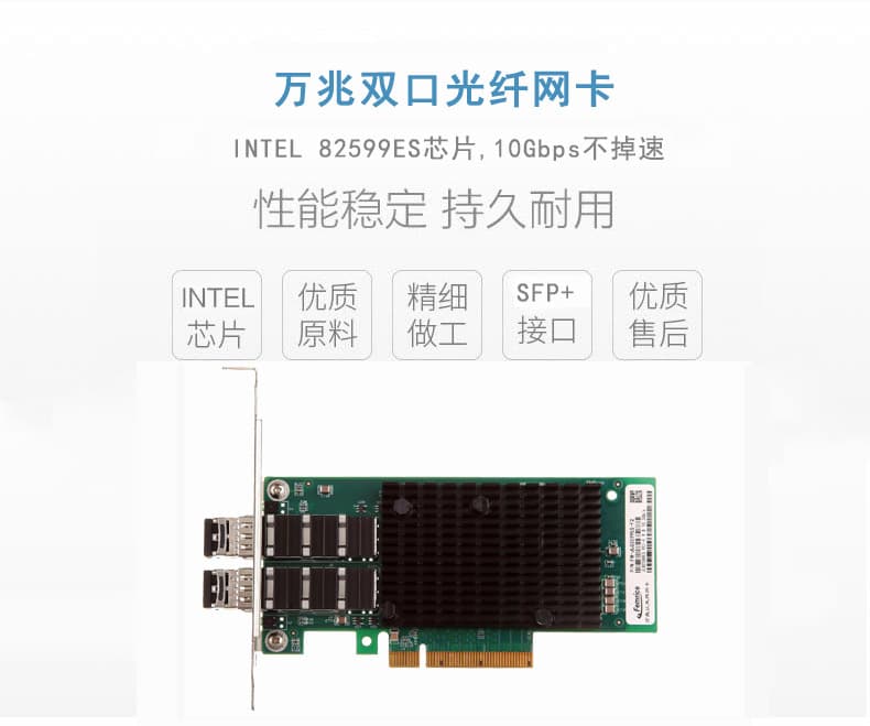 东大金智科技万兆双口光纤网卡_Intel 82599ES芯片规格
