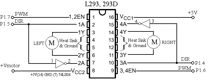 L293D電機驅動器的引腳功能