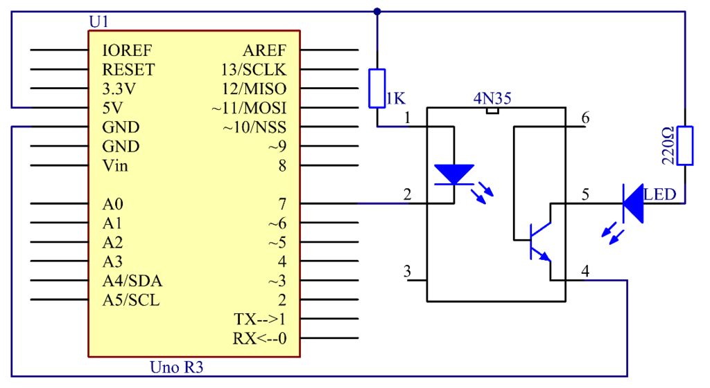 4N35<b class='flag-5'>光电</b><b class='flag-5'>耦合器</b>的使用