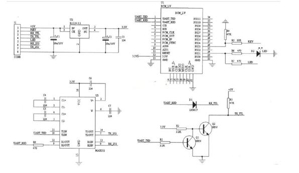 汽车蓝牙模块的电气原理图
