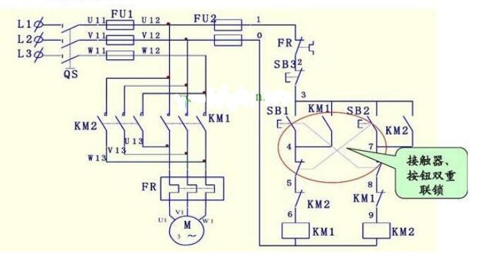 <b class='flag-5'>双重</b>连锁<b class='flag-5'>正反转</b>控制<b class='flag-5'>电路</b>图