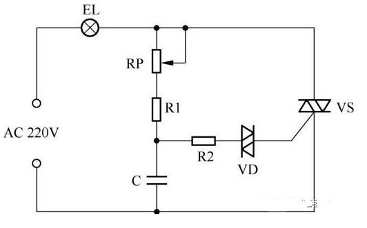 基于晶閘管控制的臺燈電路圖