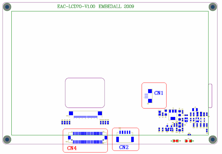 EAC-LCD70T接口示意图，输入端口（CN4）定义说明
