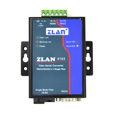 卓岚信息科技电平型光纤转串口ZLAN9163概述