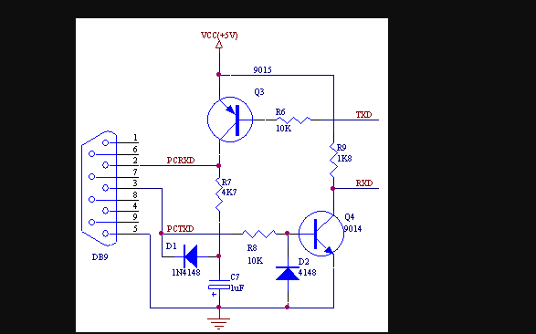 如何使用廉價(jià)的三極管代替MAX232芯片電路圖說(shuō)明