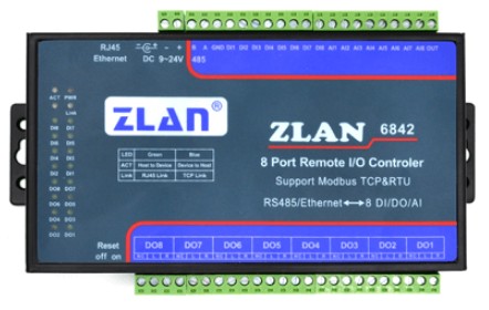 卓岚信息科技以太网型8路IO控制模块ZLAN6842概述