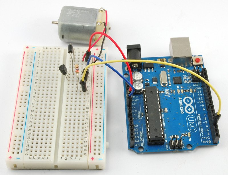 如何使用Arduino和非晶体管控制小型直流电动机