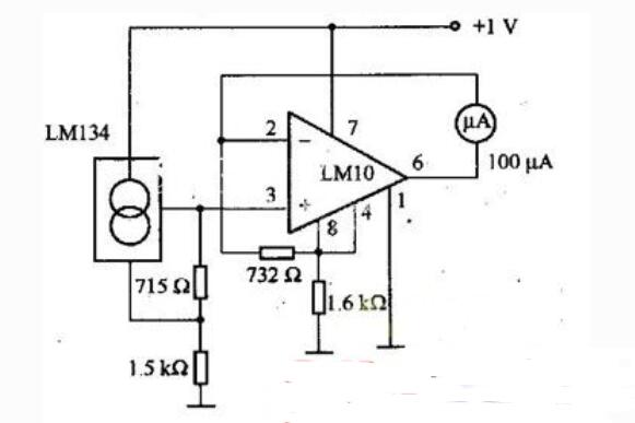 LM134構成的電子溫度計電路