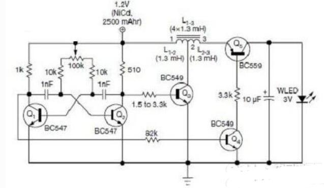 简单实用的<b class='flag-5'>白光</b><b class='flag-5'>LED</b>手电筒<b class='flag-5'>电路</b>