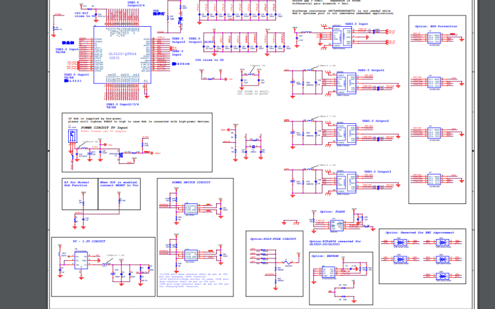 使用<b class='flag-5'>USB3.0</b>集线控制器芯片<b class='flag-5'>GL3520</b>实现1<b class='flag-5'>USB</b>扩展<b class='flag-5'>4USB</b>接口的原理图