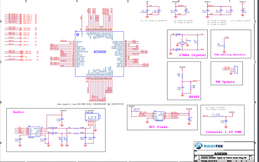 AG9300实现USB <b class='flag-5'>TYPE-C</b>转VGA数据的单片机方案<b class='flag-5'>电路</b>图免费下载