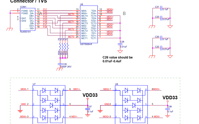 <b>RTL</b>8111E<b>和</b><b>RTL</b>8105E网卡驱动芯片的电路原理图
