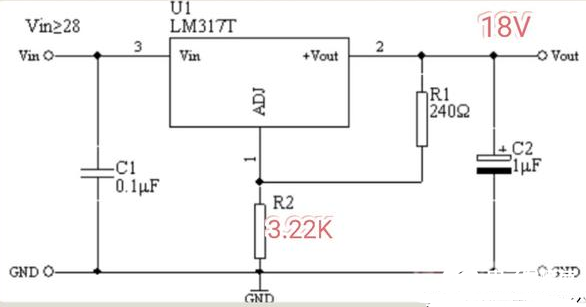 输出端12V改为18V的稳压电源电路
