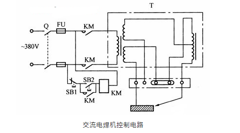 接触器控制的交流电焊机电路图