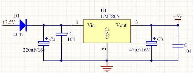 用LM7805做一个5V输出电源