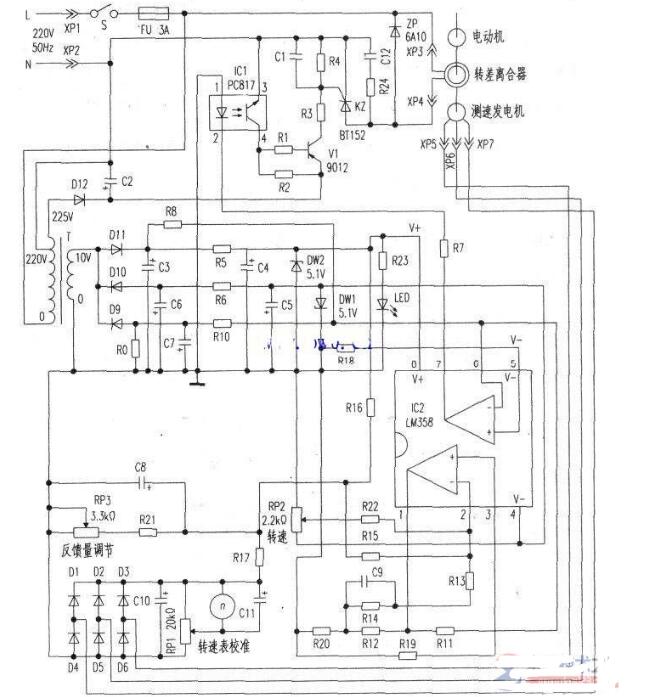 电磁调速电动机控制器原理图
