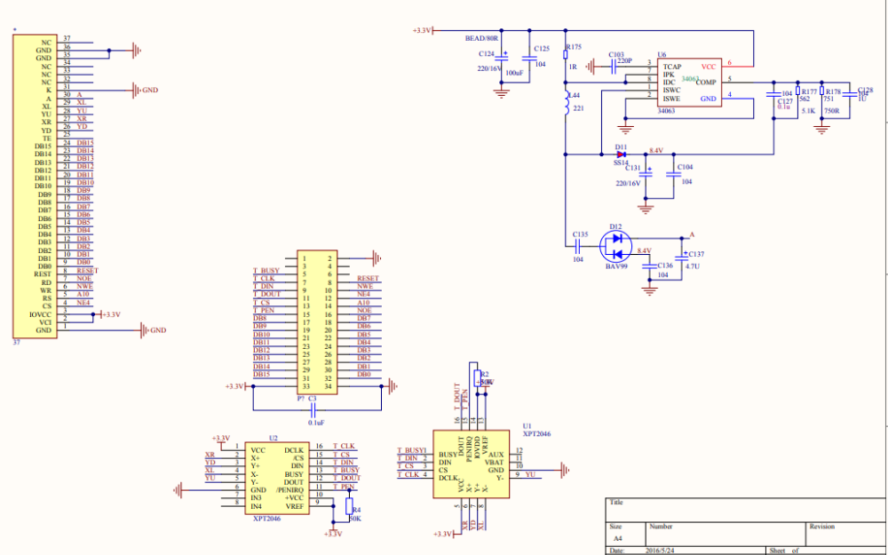 TFT<b class='flag-5'>3.5</b> HX8357<b class='flag-5'>D</b>彩屏的电路原理图免费下载