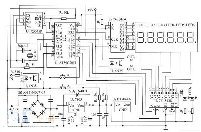 智能型數(shù)字顯示流量計的電路圖分析