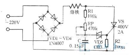 可控硅調溫電烙鐵電路圖