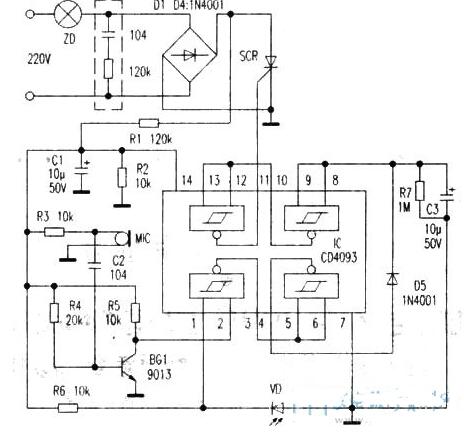 聲光控延時開關電路原理圖