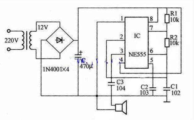 <b class='flag-5'>555</b>時(shí)<b class='flag-5'>基</b>守時(shí)器<b class='flag-5'>電路</b><b class='flag-5'>構(gòu)成</b>的驅(qū)鼠器<b class='flag-5'>電路</b>