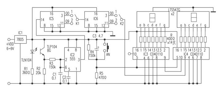 電子計(jì)數(shù)器電路圖解析