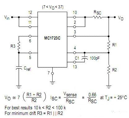 MC1723C典型应用电路图