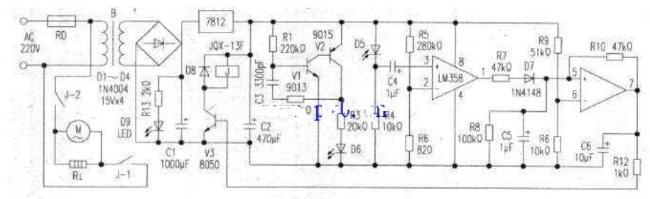 紅外自動(dòng)干手器電路圖原理