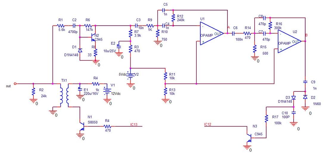 超聲波回波接收處理電路圖