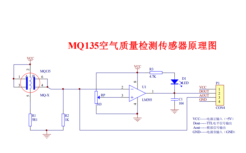 MQ135<b>空气质量</b><b>检测</b>传感<b>器</b>电路原理图