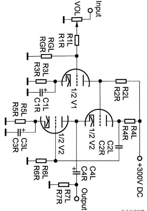 6N1电子管耳放的电源电路图