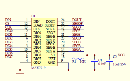 <b class='flag-5'>MAX7219</b><b class='flag-5'>點陣</b>的原理圖免費下載