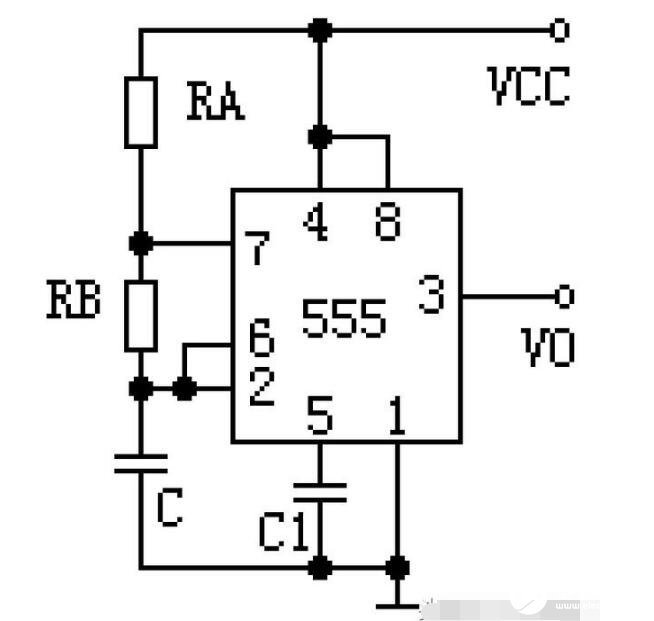 基于NE555构成的反馈型震荡器电路