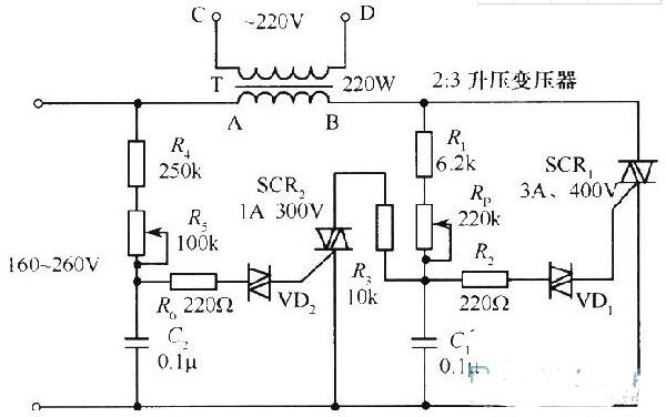 220V可控硅交流稳压器电路