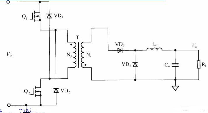 雙管正反激DC／DC變換器電路圖