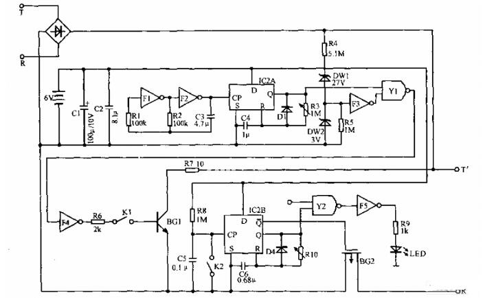 新型電話線路保護器電路圖