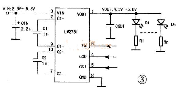 白光LED驅(qū)動芯片的典型應(yīng)用電路