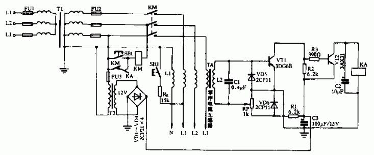 電壓電流型低壓觸電保安器電路圖