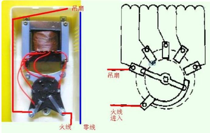 老式吊扇调速器接线图图片