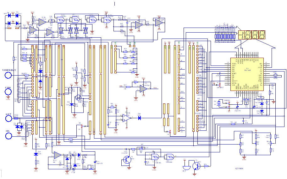 VC9808数字万用<b class='flag-5'>表</b>的电路<b class='flag-5'>原理图</b>和<b class='flag-5'>PCB</b><b class='flag-5'>图</b><b class='flag-5'>免费</b>下载