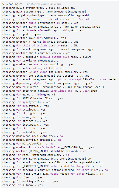 Linux：交叉编译需要 configure的代码